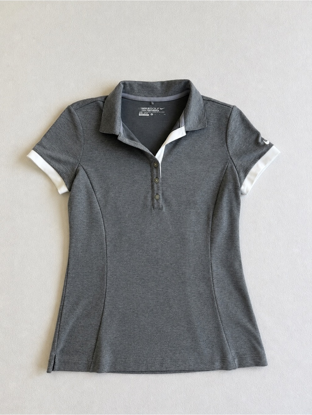 Nike Women's Gray Polo with White Sleeve Trim